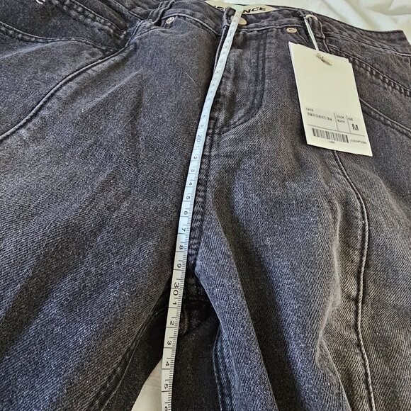 Insilence Women Daily Divided Low Waisted Wide Denim Jeans - 2024 - Black - Sz M - Picture 14 of 16